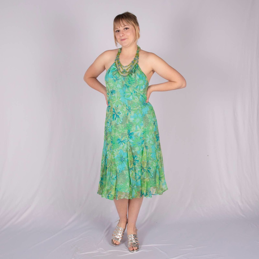 Y2k ECI Floral Midi Prom Dress | M | Bust 39" | Vintage size 14 | Vintage VTG